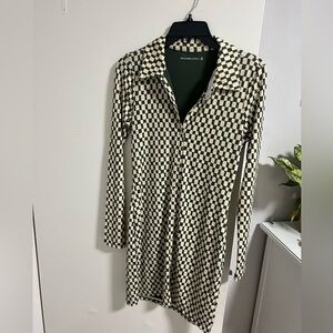 Abercrombie button down green checkered Dress.